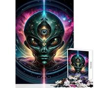 Jigsaw Puzzles1000 Pieces Extraterrestrial Alien Brain Teaser Game Family Activities Toy Wall Decor Artists Collection, Fine Art (38X26CM)