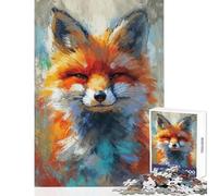 Jigsaw Puzzles1000 Pieces Fierce Fox Stare Brain Teaser Game Family Activities Toy Wall Decor Artists Collection, Fine Art (38X52CM)