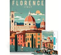 Jigsaw Puzzles1000 Pieces Florence Italy Travel Art Precise Joint Play Brain Activity Fun Free Time Game Birthday Art Gift (38x26cm)