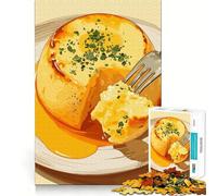 Jigsaw Puzzles1000 Pieces Fluffy Omelette with Fork Illustration Precise Joint Play Brain Activity Fun Free Time Game Birthday Art Gift (50x75cm)
