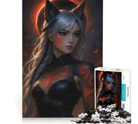 Jigsaw Puzzles1000 Pieces Fox Warrior with Red Tattoos, Educational Games, Stress Reliever, Unique Gifts for Birthday And Christmas 50X75CM
