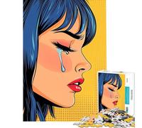 Jigsaw Puzzles1000 Pieces Girl Crying Woman Pop Art Educational Challenge Learning Educational DIY Toys for 14+ Puzzle Game Offered (38x52cm)
