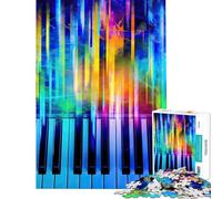 Jigsaw Puzzles1000 Pieces Glowing Neon Piano Chords Educational Challenge Learning Educational DIY Toys for 14+ Puzzle Game Offered (38x52cm)