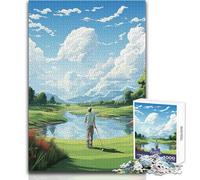 Jigsaw Puzzles1000 Pieces Golf Course Landscape Great for Cozy Indoor Downtime Durable Precision Interlock Play Toy Size 50x75cm