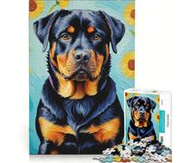 Jigsaw Puzzles1000 Pieces Happy Rottweilers, Educational Games, Stress Reliever, Unique Gifts for Birthday And Christmas 38X26CM