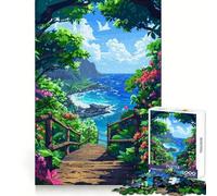 Jigsaw Puzzles1000 Pieces Hawaii Nature Pixel Art Accurate Cut Fun Mind Skill Fun Slow Time Fun Christmas Wall Art (50x75cm)