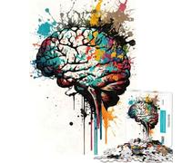 Jigsaw Puzzles1000 Pieces Human Brain Artwork Challenging To Complete Perfect Decoration Brain Teaser Game for And 14 Years And over (38x26cm)