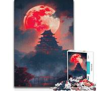 Jigsaw Puzzles1000 Pieces Japanese Moon Red Analysis And Logic Relax Games for And from 14 Years And over 50x75cm