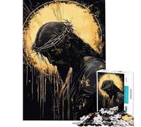 Jigsaw Puzzles1000 Pieces Jesus Christ with Crown of Thorns Difficult And Challenge Family Activities Relax Games for And 14 Years And over (50x75cm)