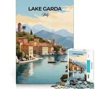 Jigsaw Puzzles1000 Pieces Lake Garda, Italy Precise Joint Play Brain Activity Fun Free Time Game Birthday Art Gift (38x26cm)