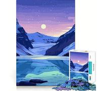 Jigsaw Puzzles1000 Pieces Lake Louise at Night Precise Joint Play Brain Activity Fun Free Time Game Birthday Art Gift (38x52cm)