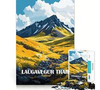 Jigsaw Puzzles1000 Pieces Laugavegur Trail Iceland Landscape Art Precise Joint Play Brain Activity Fun Free Time Game Birthday Art Gift (38x26cm)