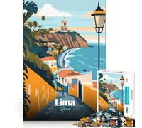 Jigsaw Puzzles1000 Pieces Lima Peru Travel Poster Precise Joint Play Brain Activity Fun Free Time Game Birthday Art Gift (50x75cm)