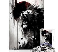 Jigsaw Puzzles1000 Pieces Lion Roaring Into The Sky Jigsaw Puzzles for Teenagers Enhance Memory Educational Challenge Gifts for Friends And Family (38x26cm)