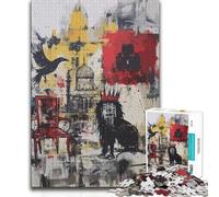 Jigsaw Puzzles1000 Pieces Lions King of Thrones A Work of Art Art Work Gift for And from 14 Years And over 38x26cm