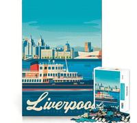 Jigsaw Puzzles1000 Pieces Liverpool Travel Poster Precise Joint Play Brain Activity Fun Free Time Game Birthday Art Gift (38x52cm)