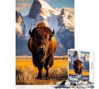 Jigsaw Puzzles1000 Pieces Lonely Bison Home Decoration Toys Birthday Gift Hands-on Game Artists' Collection, Fine Arts Size 38x52cm