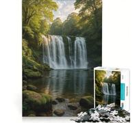 Jigsaw Puzzles1000 Pieces Lush Waterfall Landscape Brain Teaser Game Decompressing Intellectual Deal As Gifts for The Whole Family 50x75cm