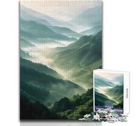 Jigsaw Puzzles1000 Pieces Misty Mountain Valleys Great for Cozy Indoor Downtime Durable Precision Interlock Play Toy Size 38x26cm
