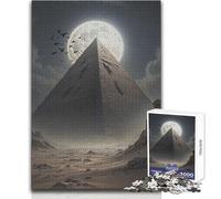 Jigsaw Puzzles1000 Pieces Moonlit Desert Pyramid Difficult Challenge Impossible Game Suitable for Ages 14 And Up (size 50x75cm)
