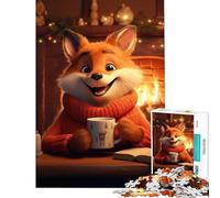 Jigsaw Puzzles1000 Pieces Morning Cute Fox Christmas Addictive Toys to Cultivate Patience Relaxing Games Analysis And Logic Art Work Gifts (Size 38x26cm)