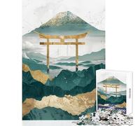 Jigsaw Puzzles1000 Pieces Mountain Tori Gate Gold Home Decoration Toys Birthday Gift Hands-on Game Artists' Collection, Fine Arts Size 38x26cm