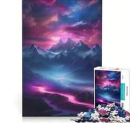 Jigsaw Puzzles1000 Pieces Neon Mountain Landscape Brain Teaser Game Decompressing Intellectual Deal As Gifts for The Whole Family 38x26cm