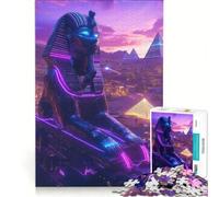Jigsaw Puzzles1000 Pieces Neon Sphinx Brain Teaser Game Decompressing Intellectual Deal As Gifts for The Whole Family 38x52cm