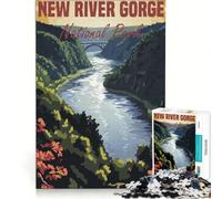Jigsaw Puzzles1000 Pieces New River Gorge National Park Poster Brain Teaser Game Decompressing Intellectual Deal As Gifts for The Whole Family 38x26cm
