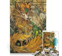Jigsaw Puzzles1000 Pieces Nine Tailed Fox Vintage Brain Teaser Game Decompressing Intellectual Deal As Gifts for The Whole Family 50x75cm