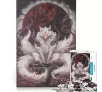 Jigsaw Puzzles1000 Pieces Nine-Tailed Fox Yin Yang Brain Teaser Game Decompressing Intellectual Deal As Gifts for The Whole Family 50x75cm