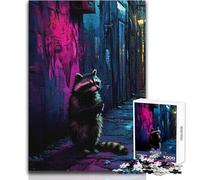 Jigsaw Puzzles1000 Pieces Raccoon in The Night Difficult Challenge Impossible Game Suitable for Ages 14 And Up (size 50x75cm)