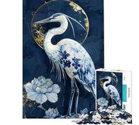 Jigsaw Puzzles1000 Pieces Reborn Porcelain Heron Educational Challenge Learning Educational DIY Toys for 14+ Puzzle Game Offered (38x52cm)