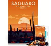 Jigsaw Puzzles1000 Pieces Saguaro National Park Precise Joint Play Brain Activity Fun Free Time Game Birthday Art Gift (50x75cm)