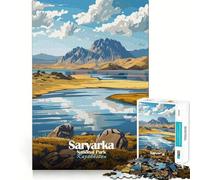 Jigsaw Puzzles1000 Pieces Saryarka National Park, Kazakhstan Premium Cut Play Mind Exercise Toy Peace Fun Time Birthday Fun Gift(38x26cm)