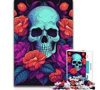Jigsaw Puzzles1000 Pieces Skull with Roses A Work of Art Art Work Gift for And from 14 Years And over 38x26cm