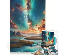 Jigsaw Puzzles1000 Pieces Starry Night Landscape, Brain Teaser Game, Decompressing Intellectual, Deal As Gifts for The Whole Family 50x75cm