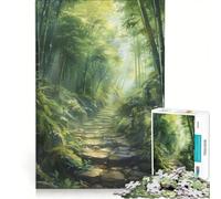 Jigsaw Puzzles1000 Pieces Stone Pathway Through Bamboo Forest, Brain Teaser Game, Decompressing Intellectual, Deal As Gifts for The Whole Family 50x75cm