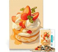 Jigsaw Puzzles1000 Pieces Strawberry Shortcake Dessert Illustration Premium Cut Play Mind Exercise Toy Peace Fun Time Birthday Fun Gift(38x26cm)