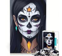 Jigsaw Puzzles1000 Pieces Sugar Skull Makeup, Brain Teaser Game, Decompressing Intellectual, Deal As Gifts for The Whole Family 38x26cm