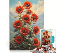Jigsaw Puzzles1000 Pieces Sunflowers in Mountain Landscape, Brain Teaser Game, Decompressing Intellectual, Deal As Gifts for The Whole Family 50x75cm