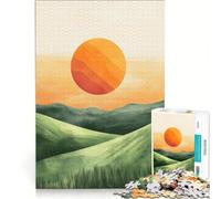 Jigsaw Puzzles1000 Pieces Sunset Over Hills, Brain Teaser Game, Decompressing Intellectual, Deal As Gifts for The Whole Family 38x52cm