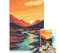 Jigsaw Puzzles1000 Pieces Sunset River Landscape, Brain Teaser Game, Decompressing Intellectual, Deal As Gifts for The Whole Family 38x52cm