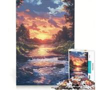 Jigsaw Puzzles1000 Pieces Sunset River Landscape, Brain Teaser Game, Decompressing Intellectual, Deal As Gifts for The Whole Family 50x75cm