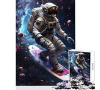 Jigsaw Puzzles1000 Pieces Surfing Astronaut Space Home Decoration Toys Birthday Gift Hands-on Game Artists' Collection, Fine Arts Size 38x52cm
