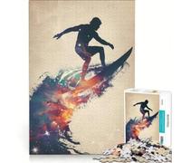 Jigsaw Puzzles1000 Pieces Surfing Galaxy Silhouette, Brain Teaser Game, Decompressing Intellectual, Deal As Gifts for The Whole Family 38x52cm