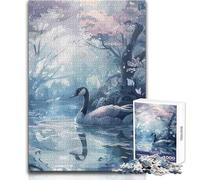 Jigsaw Puzzles1000 Pieces Swan Abstract Great for Cozy Indoor Downtime Durable Precision Interlock Play Toy Size 50x75cm