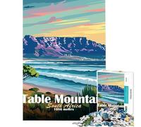 Jigsaw Puzzles1000 Pieces Table Mountain, South Africa Challenging To Complete Perfect Decoration Brain Teaser Game for And 14 Years And over (50x75cm)