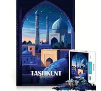 Jigsaw Puzzles1000 Pieces Tashkent, Uzbekistan Cityscape Illustration Premium Cut Play Mind Exercise Toy Peace Fun Time Birthday Fun Gift(38x26cm)