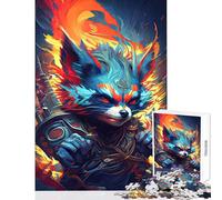 Jigsaw Puzzles1000 Pieces The Angry Powerful Raccoon Brain Teaser Game Family Activities Toy Wall Decor Artists Collection, Fine Art (38X26CM)